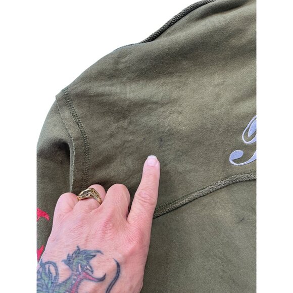 Blac Label Mens army green graphic embroided Hoodie sweatshirt Size 3XL SKU 9290 - Picture 15 of 16